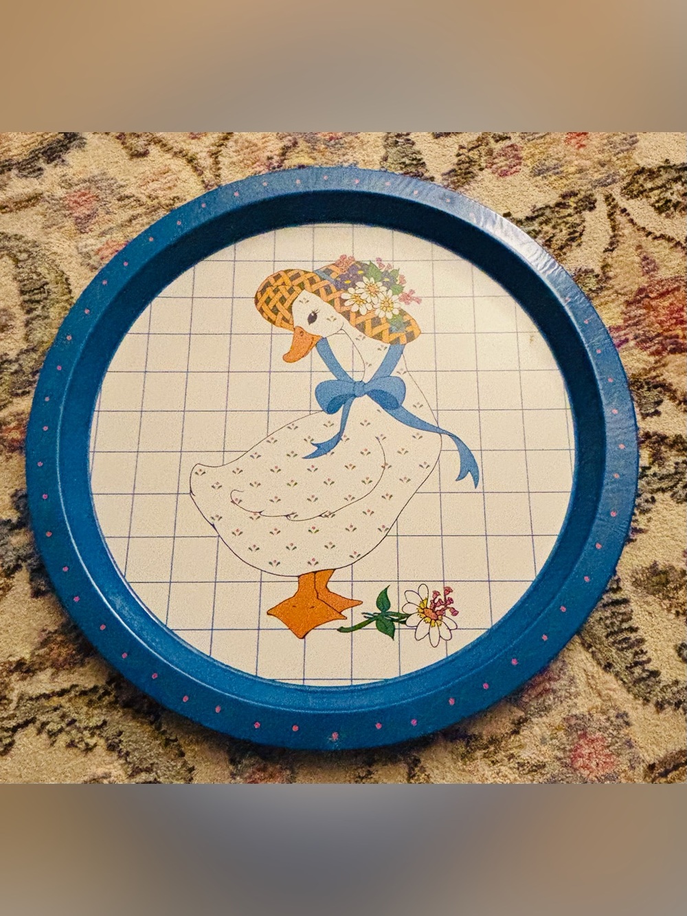 Vintage Giftco Inc. "Country Goose" Round Metal Serving Tray